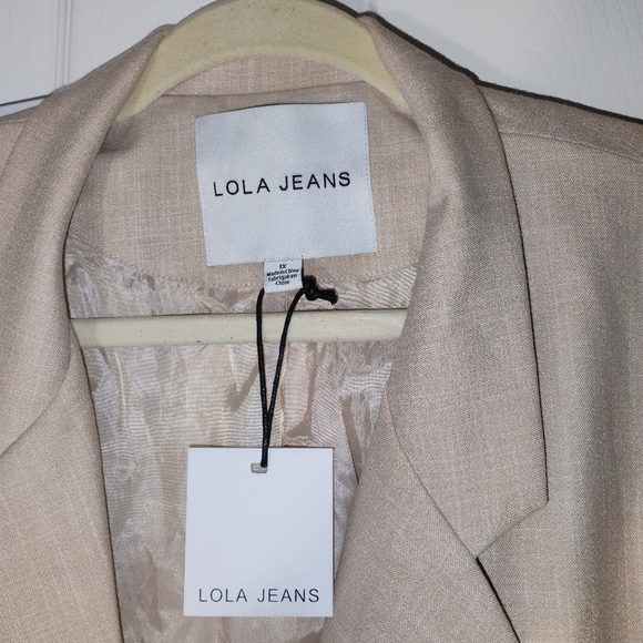 NWT Lola Jeans Beige Blazer – Elegant Textured ( looks like linen) Plus Size lin - Picture 4 of 5